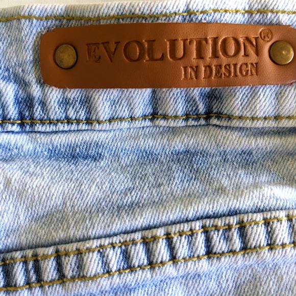 Evolution In Design Light Wash Distressed Jeans - Picture 9 of 11